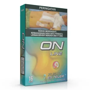 ON LINE ES TELER 16 menghadirkan pengalaman rasa Es Teler yang unik dengan karakter ON Line Series yang modern dan memberi karakter rasa yang kuat pada kategori Click Mild.