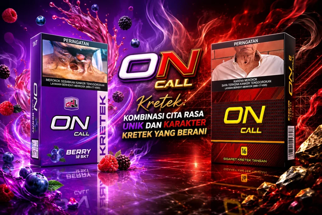 Visual produk Rokok ON CALL Berry 12 SKT dan ON CALL 16 Sigaret Kretek Tangan dari PT Cakra Guna Karya Nusa